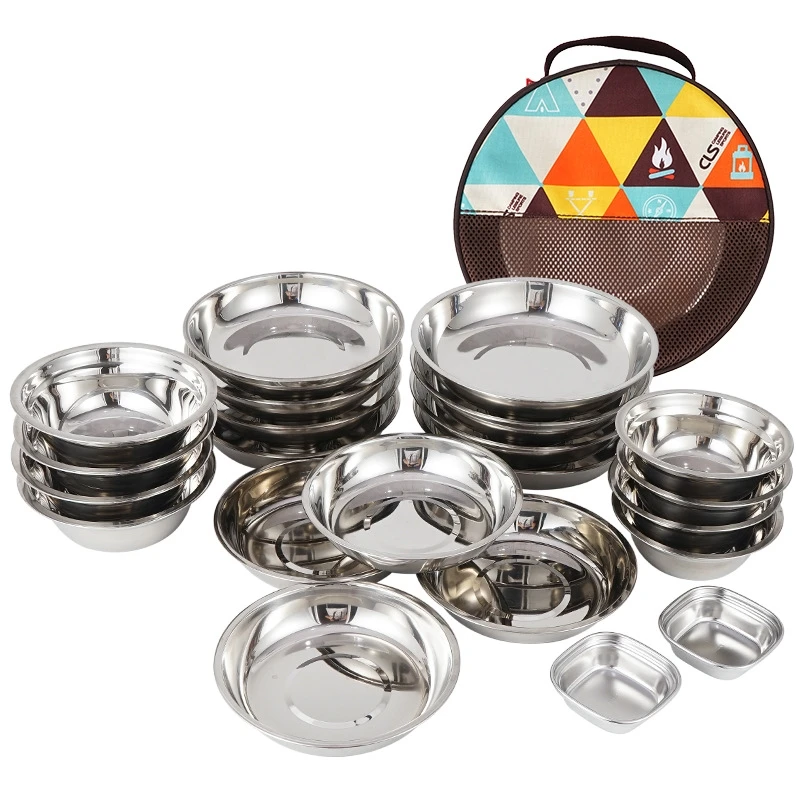 Camping Cooking Dining Set - Kamp pişirme taşınabilir yemek plaka seti