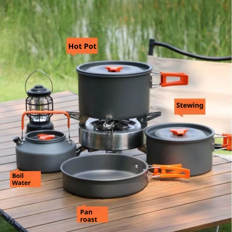 Camping Cooking Pot Large - Taşınabilir Büyük Kapasiteli Tencere Kullanışlı Isıya