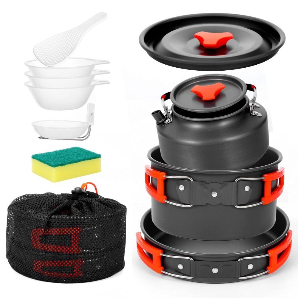 Camping Cooking Set Non Stick - Alüminyum Alaşımlı Kamp Tencere Seti Yapışmaz
