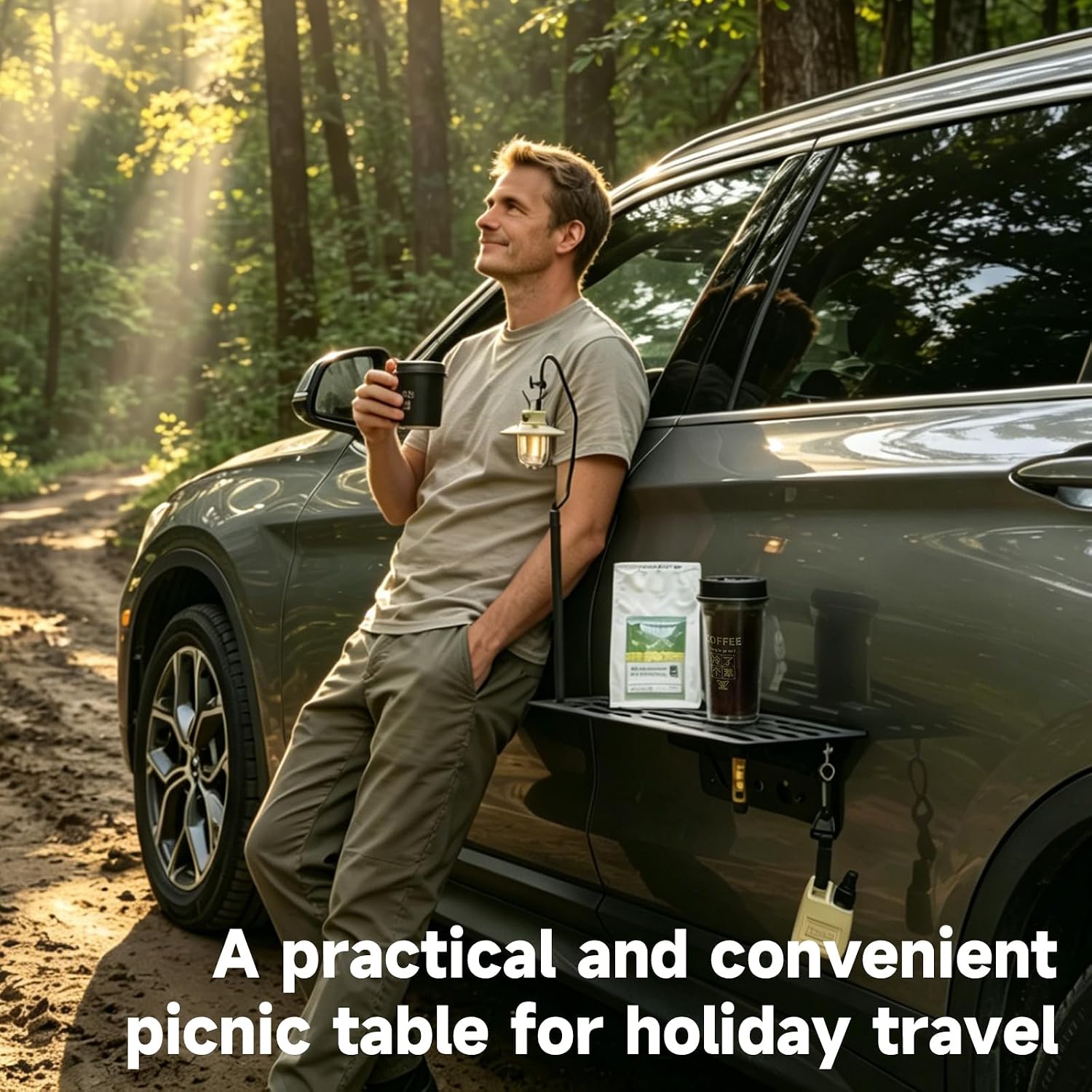 Camping Cooking Table Foldable - Manyetik Katlanabilir Araba Yan Sehpası Metal