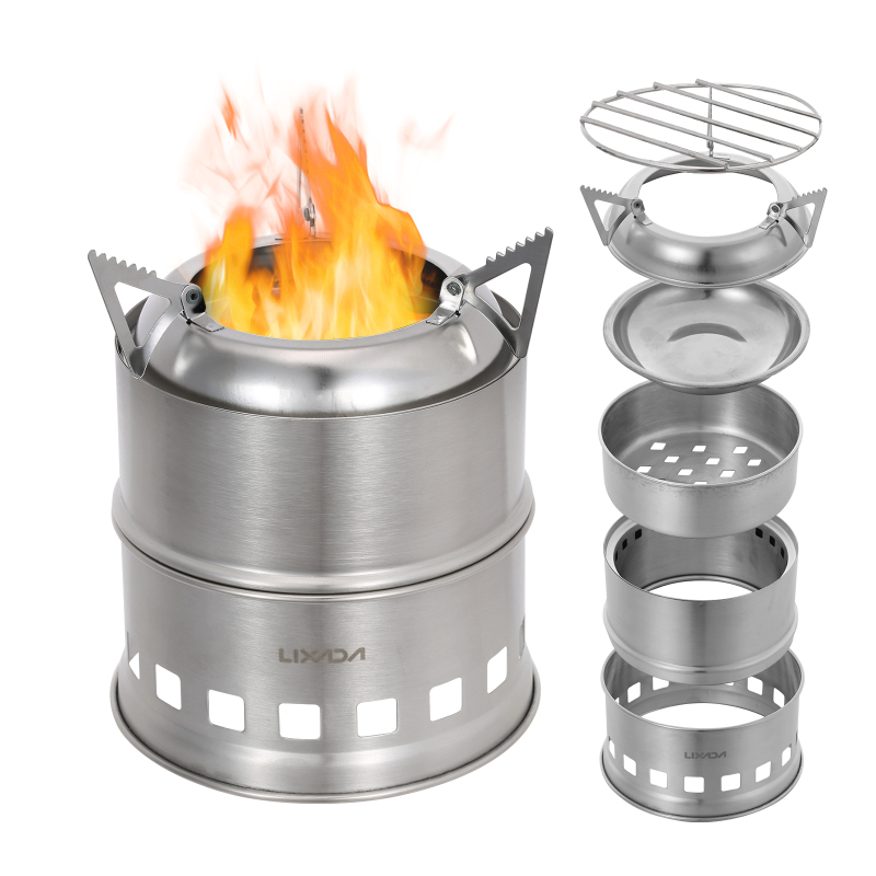 Camping Cooking Alcohol - Lixada paslanmaz çelik odun sobası kamp