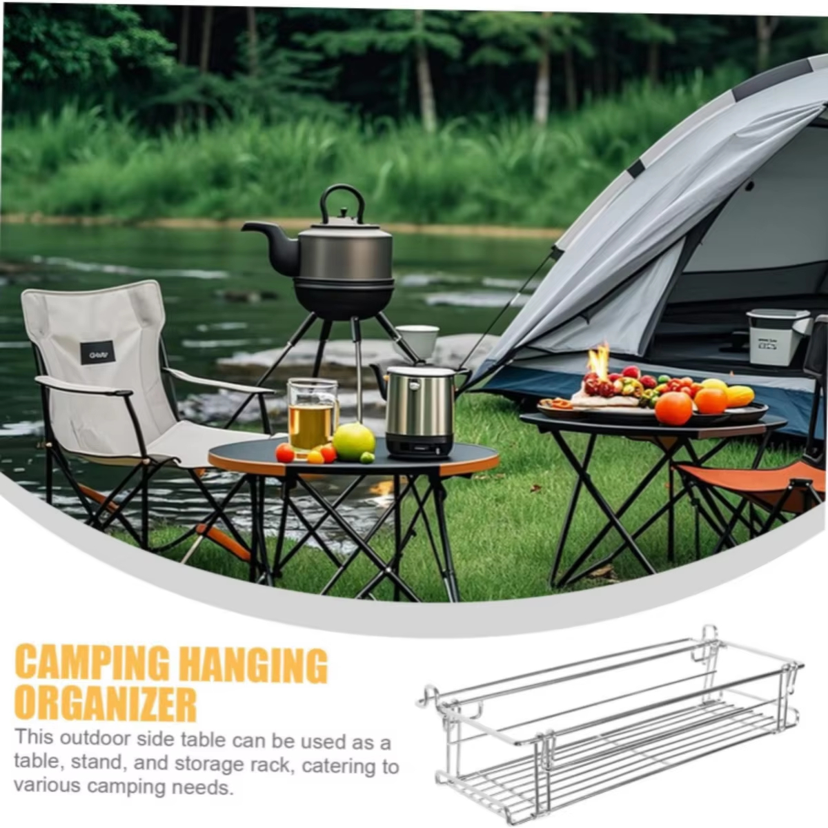 Camping Cooking Table With Storage - Alüminyum IGT Masa Yan Depolama Rafı