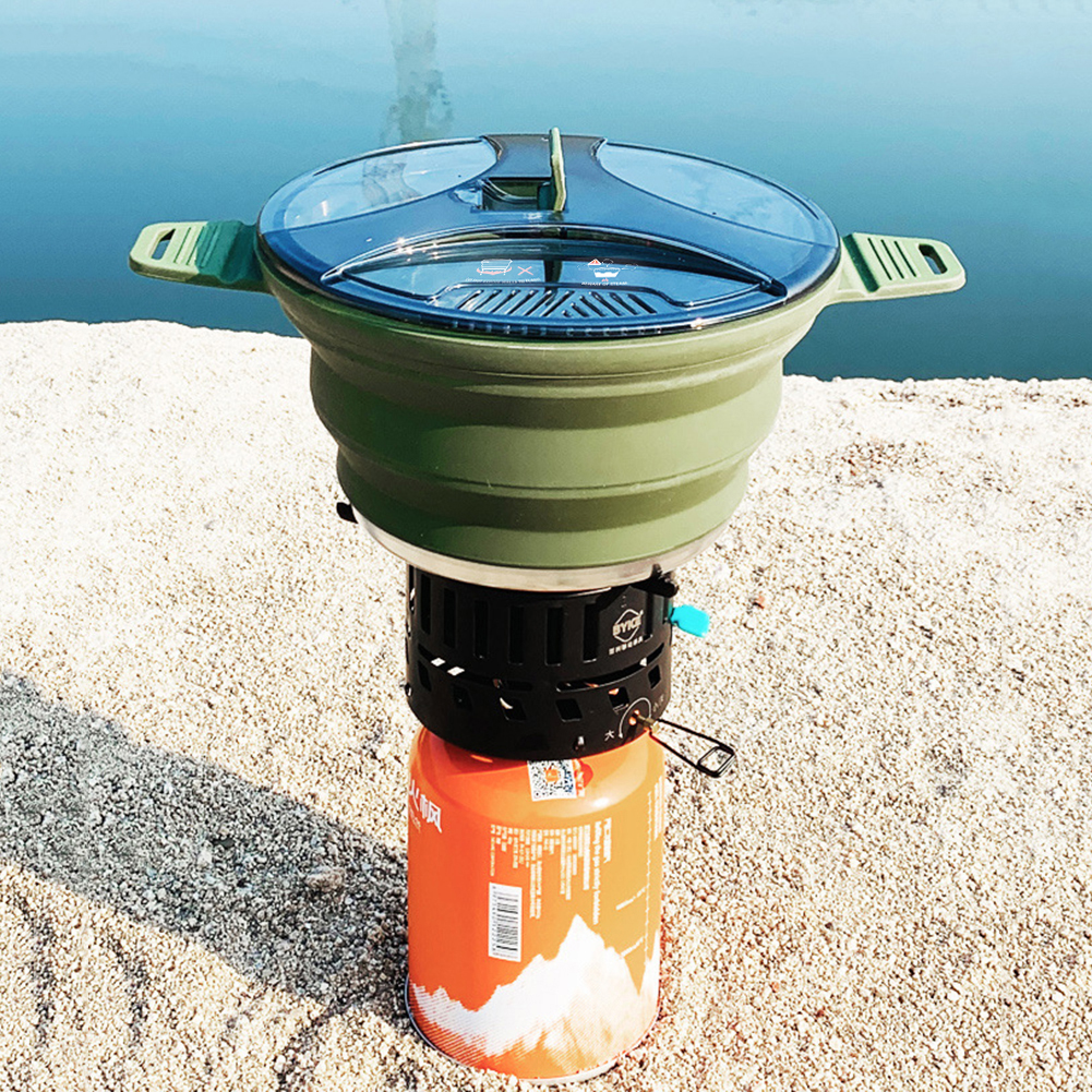 Camping Cooking Cup - 2.5L silikon katlanır su ısıtıcısı kamp