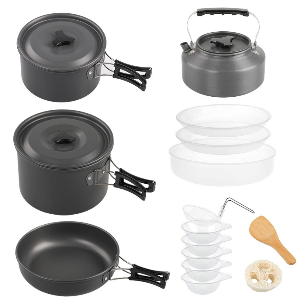 Camping Cooking Pot Large - Açık hava büyük pişirme seti, 2-4