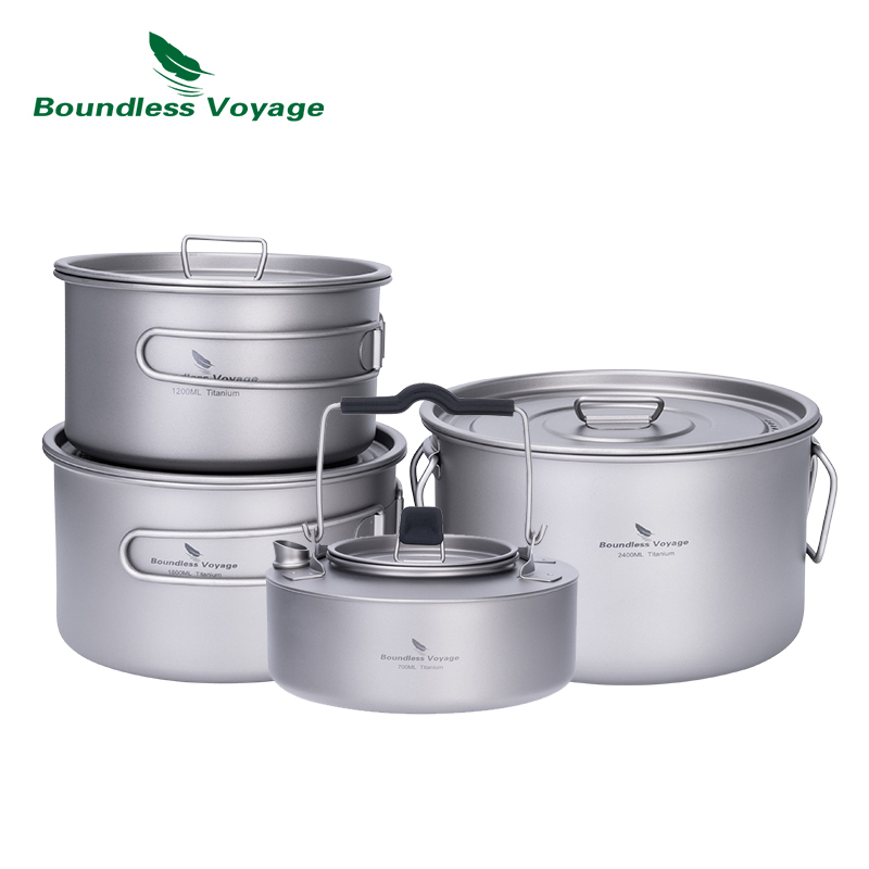 Camping Cooking Set Non Stick - Sınırsız Yolculuk Titanyum Tencere Seti Katlanabilir