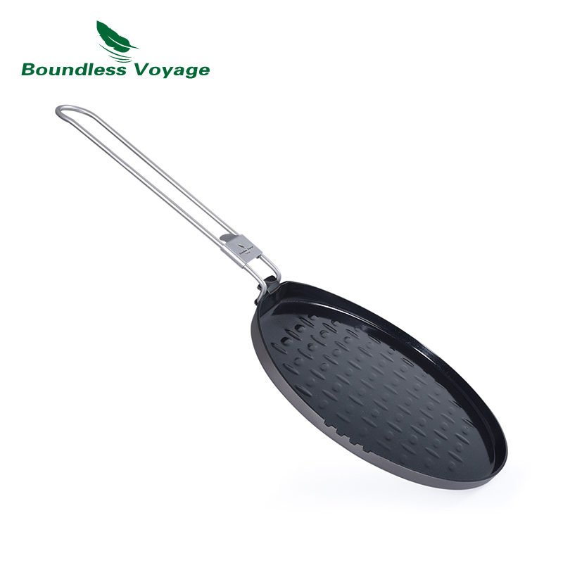 Camping Cooking Set Non Stick - Sınırsız Voyage titanyum yapışmaz tava katlama