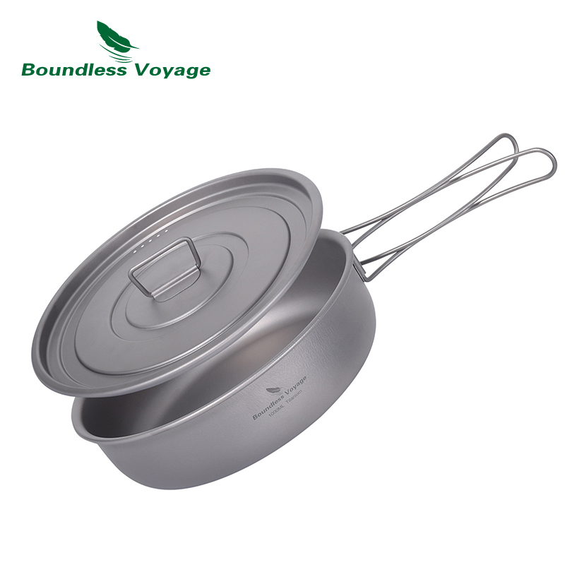 Camping Cooking Set Non Stick - Sınırsız Voyage Titanyum yapışmaz Tava Katlanır