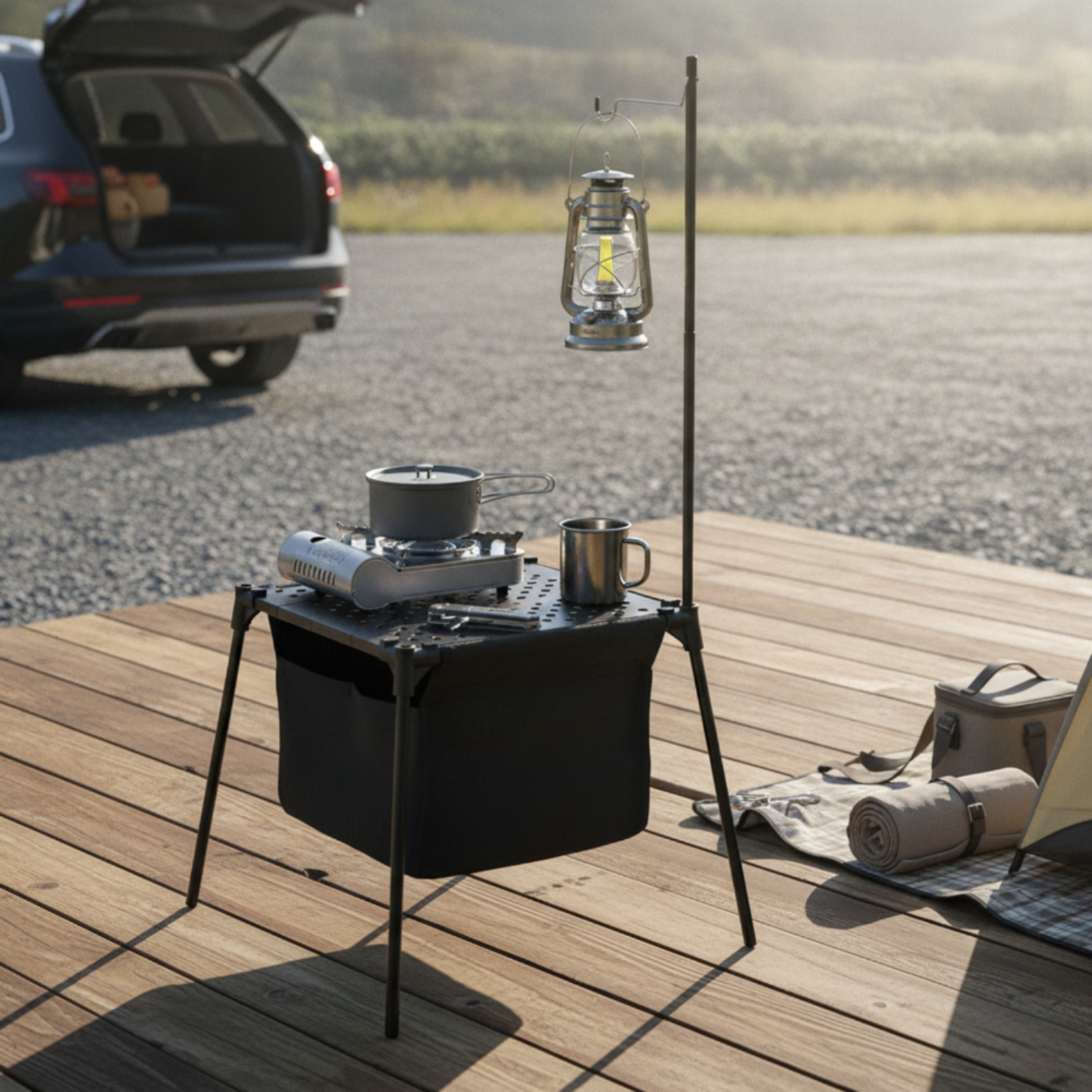 Camping Cooking Table With Storage - Saklama Çantalı Kamp Masası, Kolay Temizlenebilir