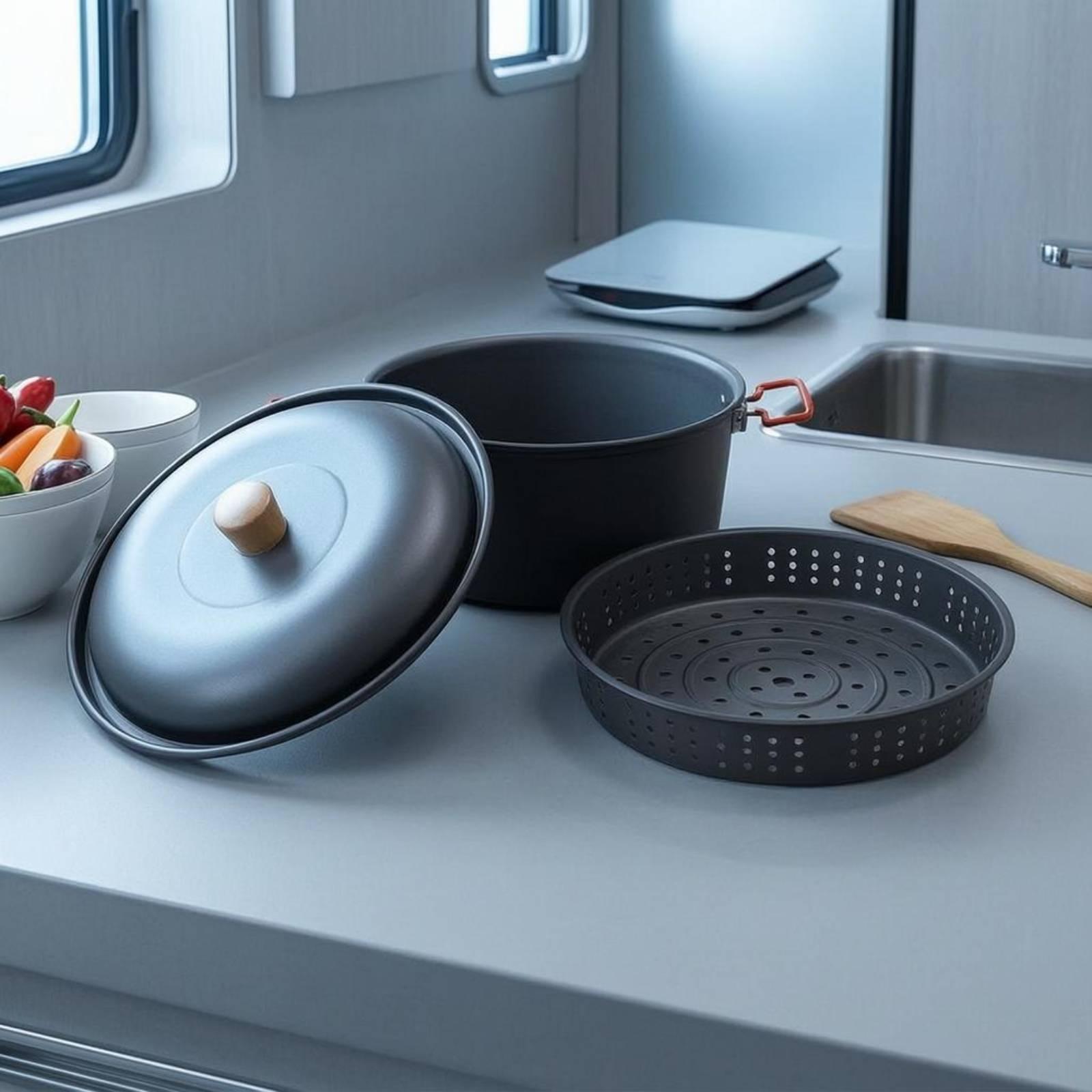 Camping Cooking Vessel - Alüminyum Alaşımlı Açık Hava Pişirme Kabı