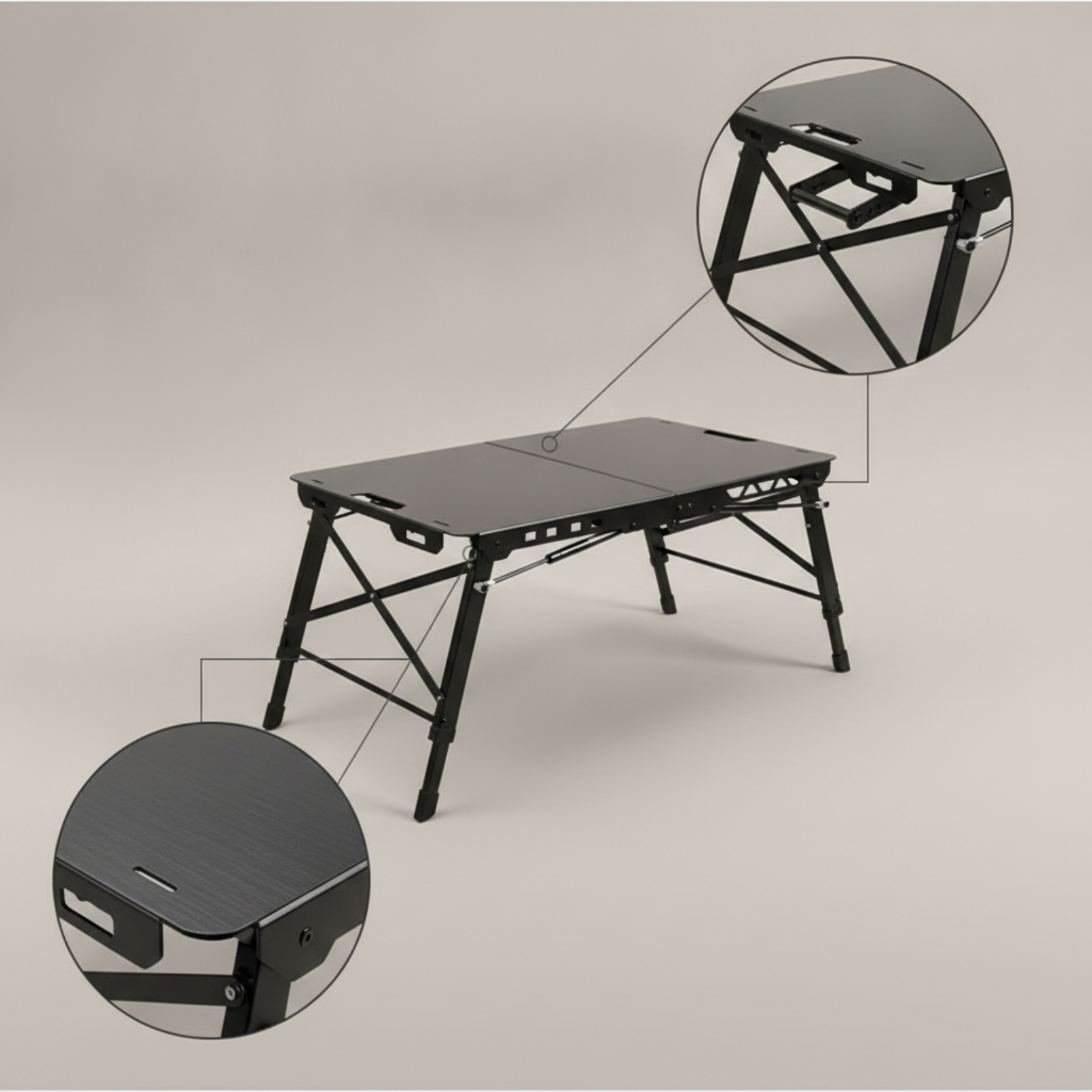 Camping Cooking Table Foldable - Hidrolik Destekli Katlanır Masa, Kampçılar, Piknikler,