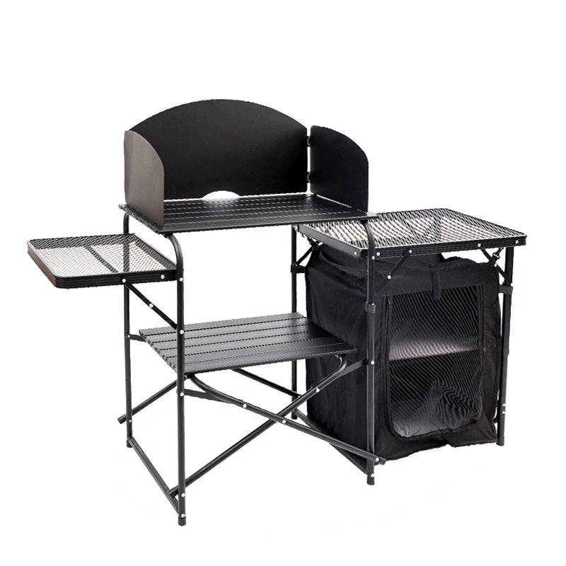 Camping Cooking Table With Storage - Açık Hava Kamp Katlanır Masası, Alüminyum