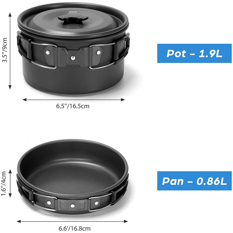 Camping Cooking Set Non Stick - 1 takım açık hava tencere tava