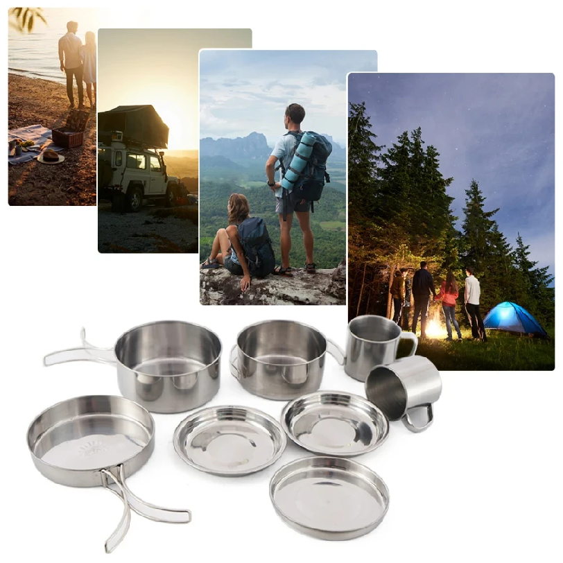 8 adet/takım kamp tencere seti - Camping Cooking Cup incelemesi ve fiyatı