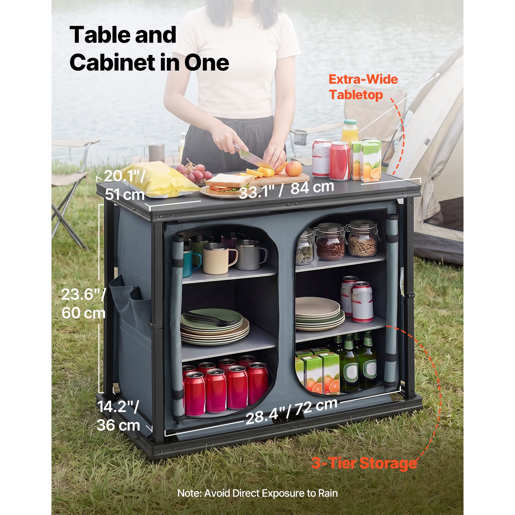 Katlanabilir Kamp Depolama Dol - Camping Cooking Table With Storage incelemesi ve fiyatı