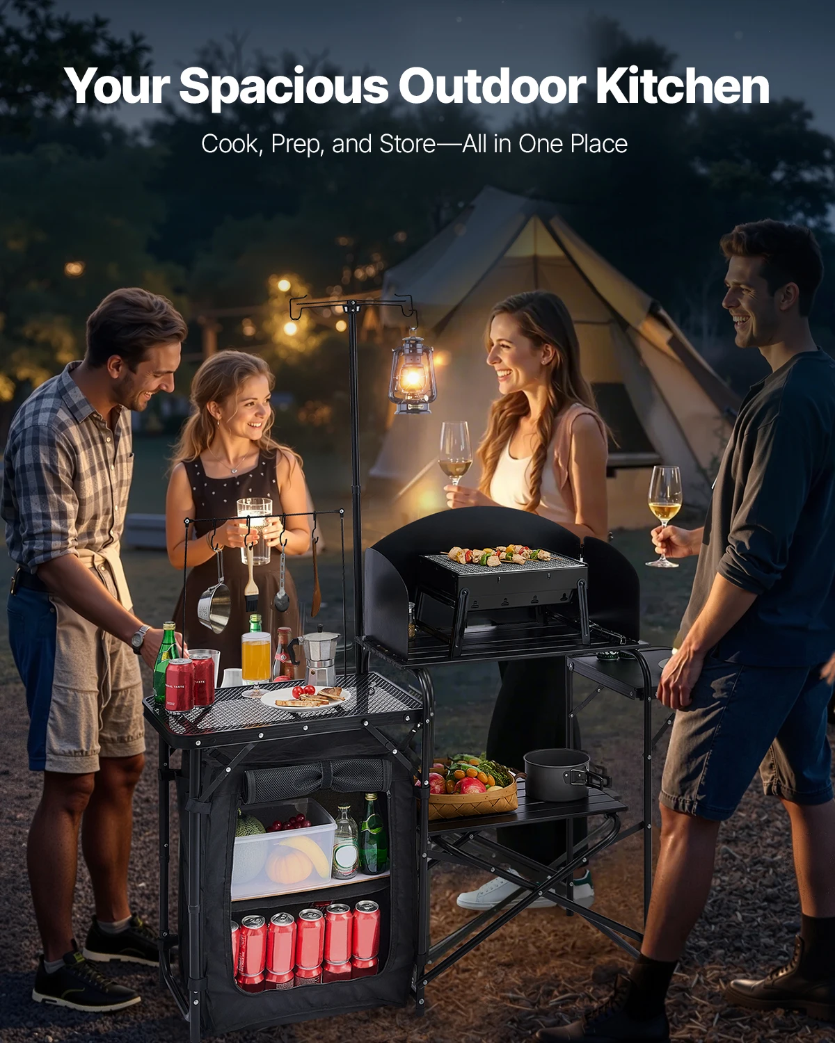 Katlanır Kamp Masası Açık Hava - Camping Cooking Table With Storage incelemesi ve fiyatı