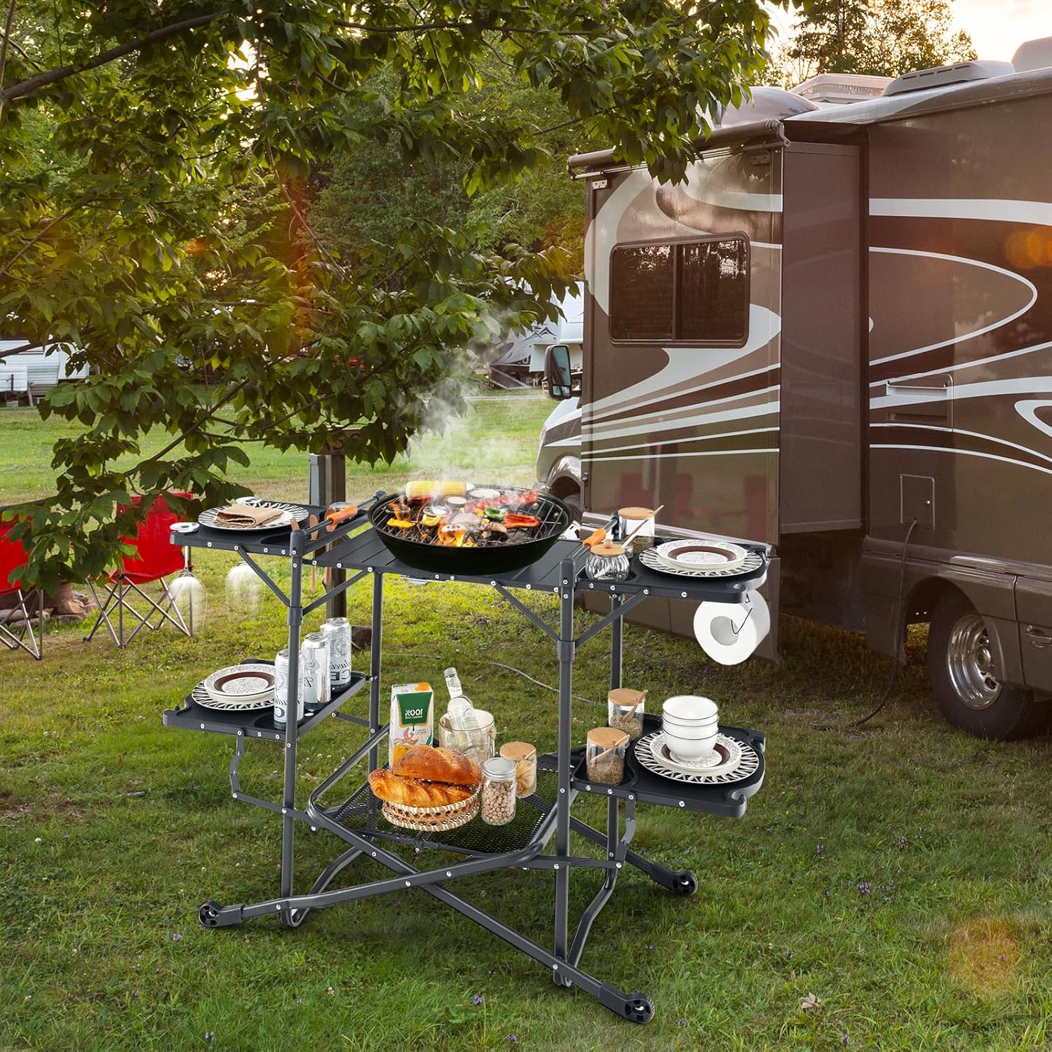 Alüminyum Üst Tablalı Taşınabi - Camping Cooking Table With Storage incelemesi ve fiyatı