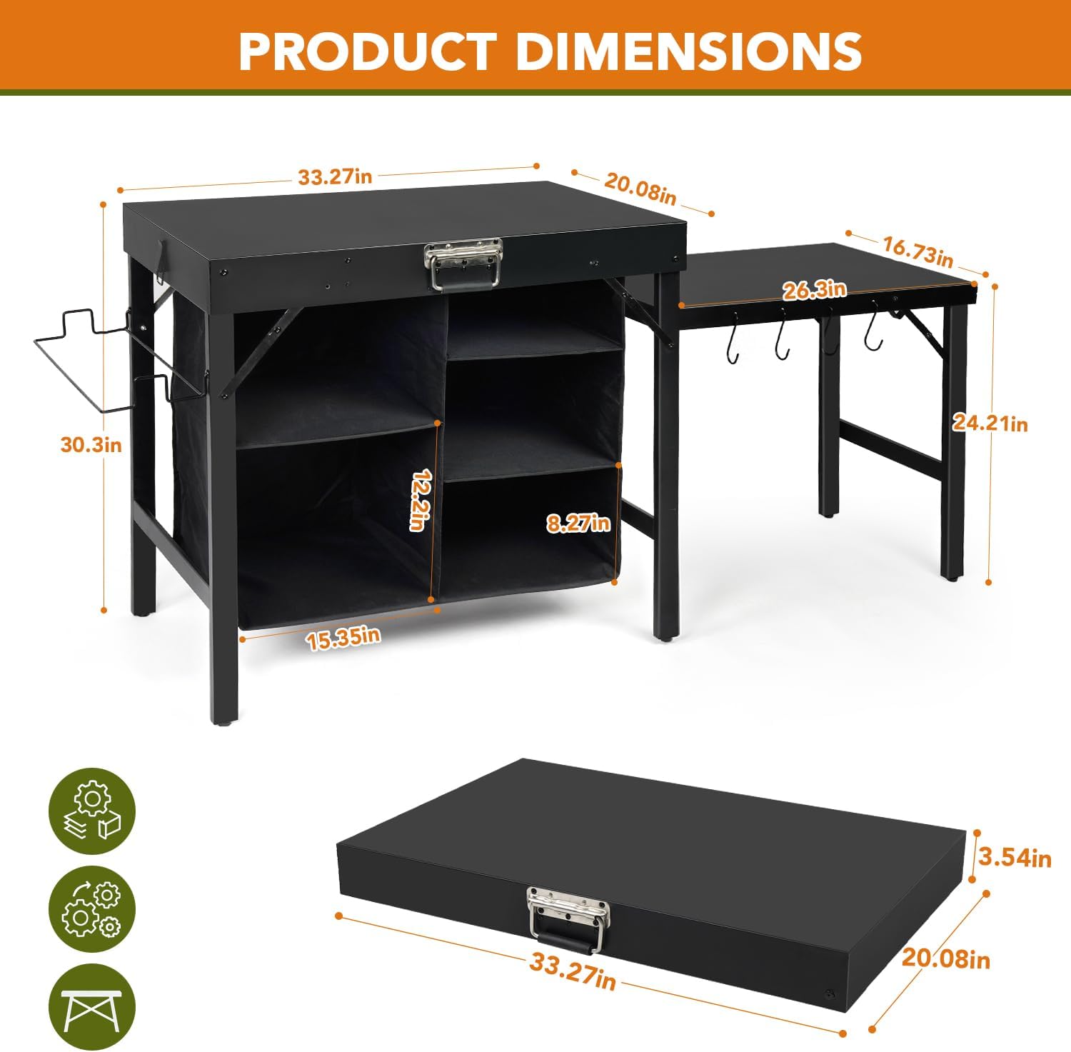 Taşınabilir Katlanabilir Izgar - Camping Cooking Table With Storage incelemesi ve fiyatı