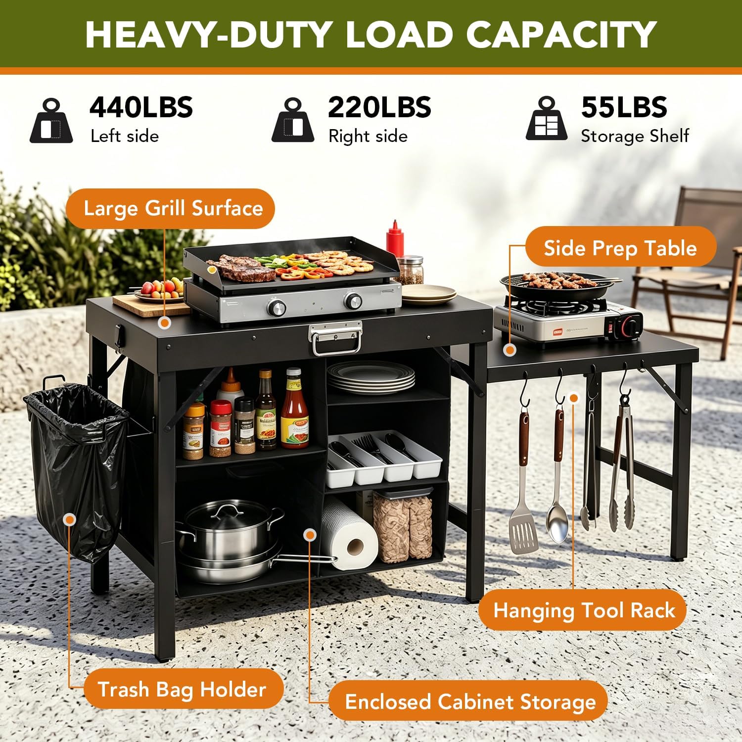 Taşınabilir Katlanabilir Izgar - Camping Cooking Table With Storage incelemesi ve fiyatı