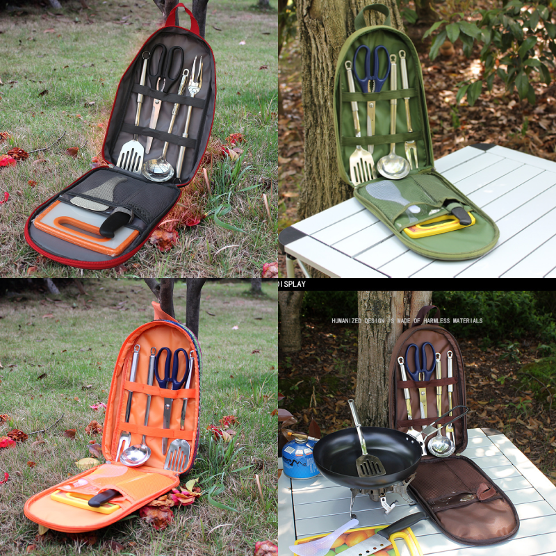Taşıma çantası ile 7 adet kamp - Camping Cooking Set Non Stick incelemesi ve fiyatı