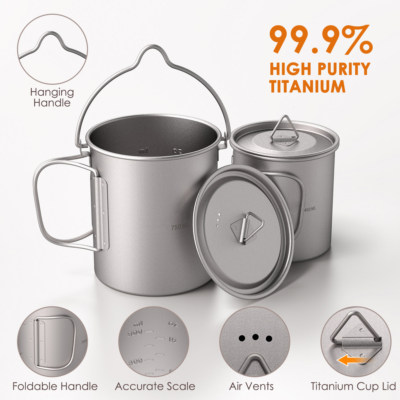 Ultralight 750 ml Titanyum Pot - Camping Cooking Cup incelemesi ve fiyatı