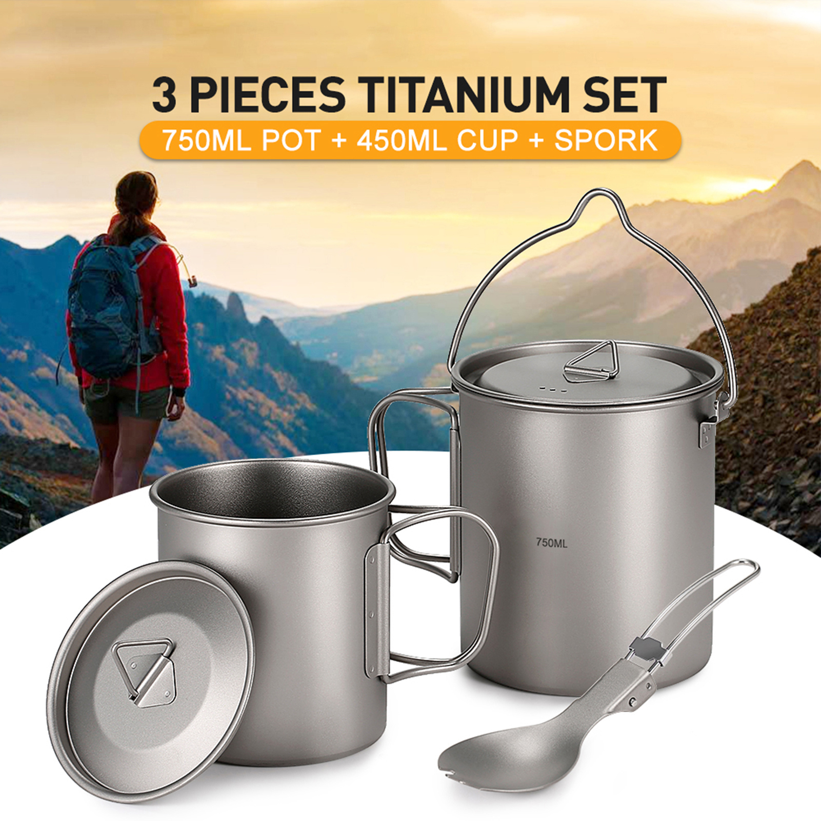 Ultralight 750 ml Titanyum Pot - Camping Cooking Cup incelemesi ve fiyatı