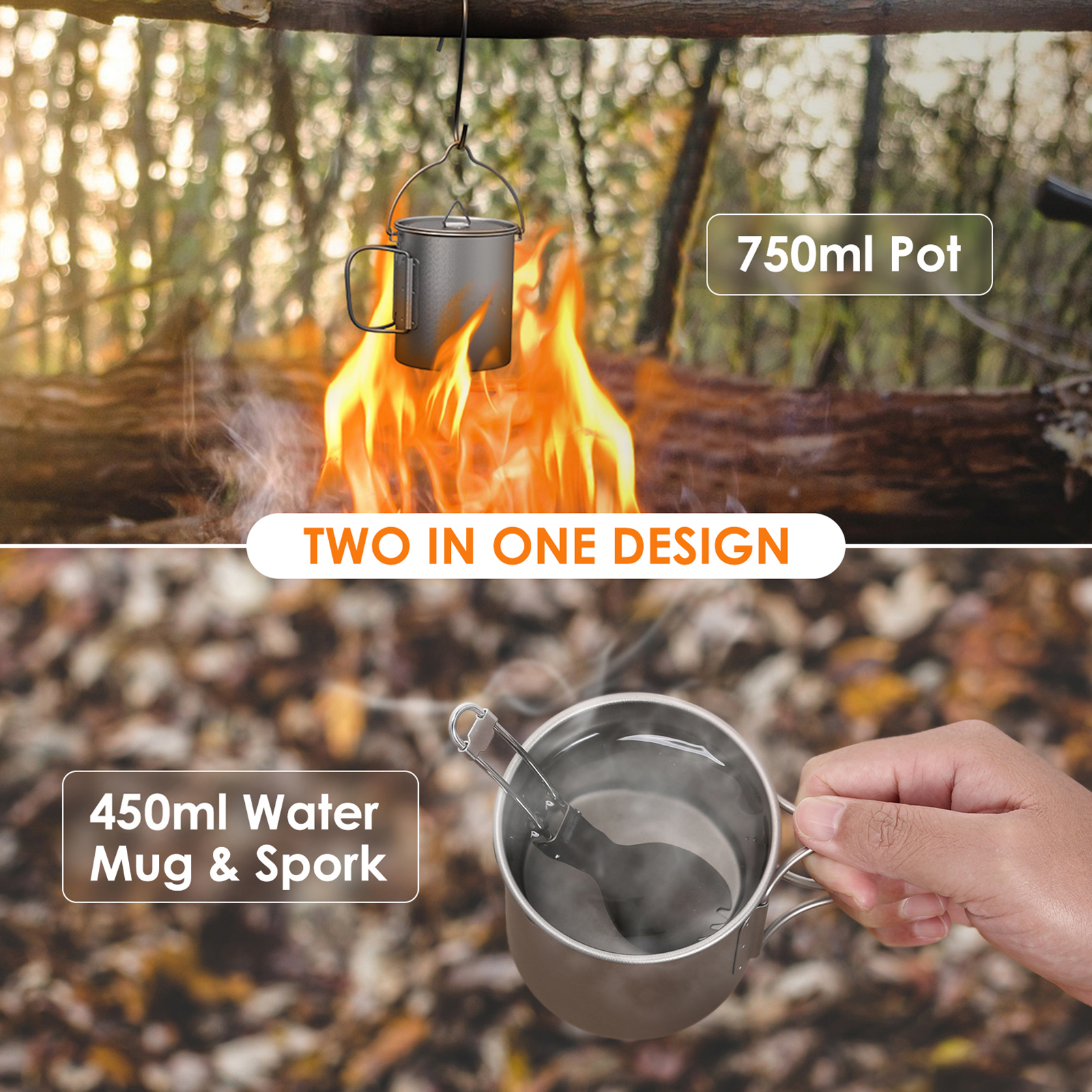 Ultralight 750 ml Titanyum Pot - Camping Cooking Cup incelemesi ve fiyatı