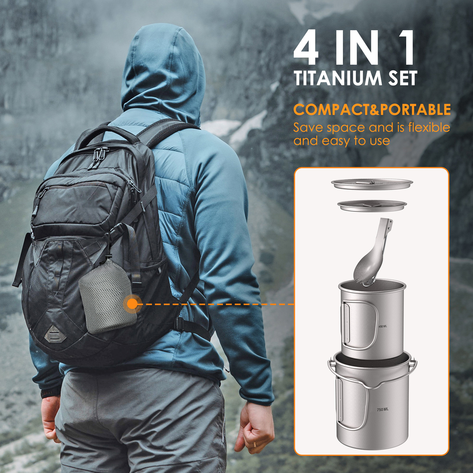 Ultralight 750 ml Titanyum Pot - Camping Cooking Cup incelemesi ve fiyatı