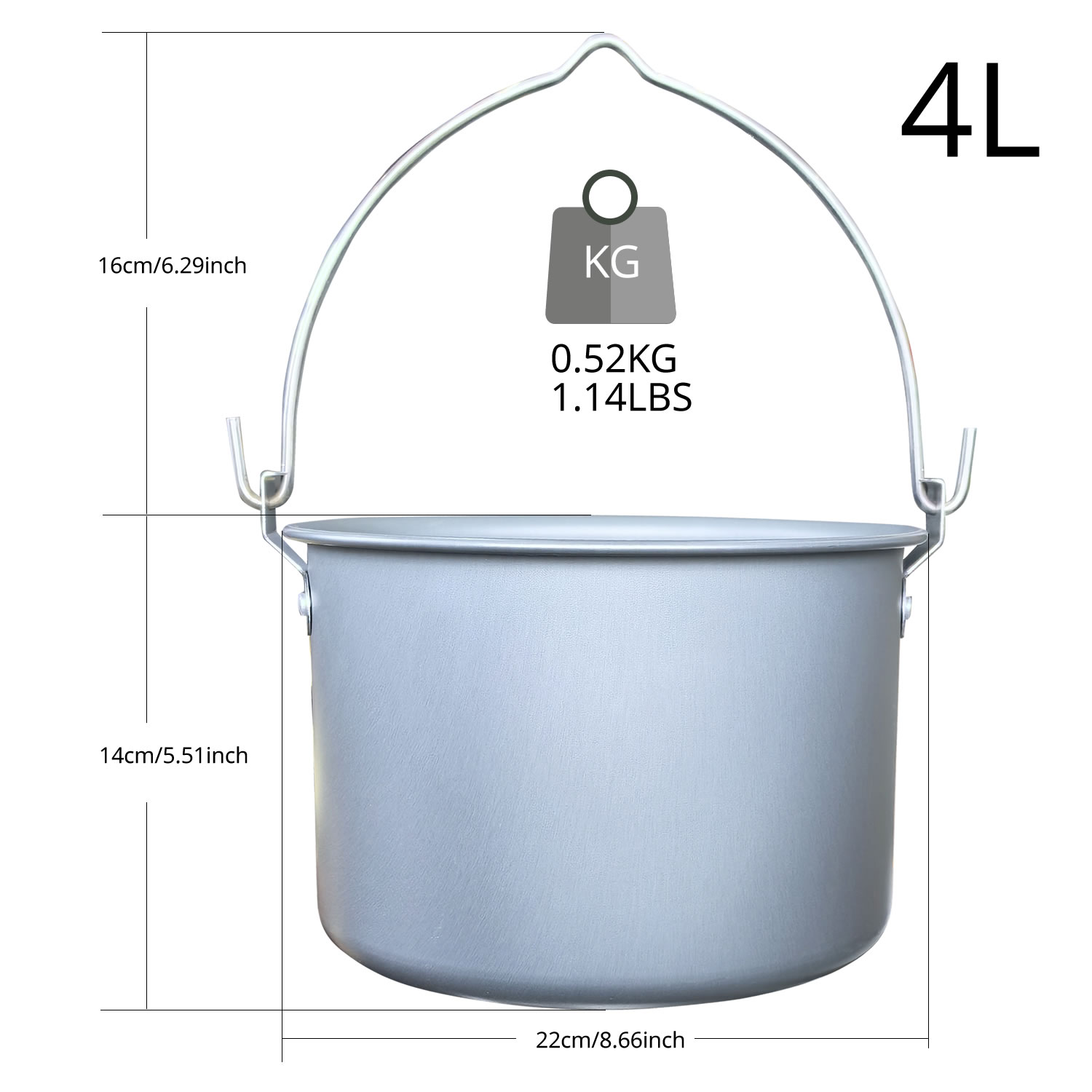 4L Açık Hava Asma Tencere Kamp - Camping Cooking Pot Large incelemesi ve fiyatı