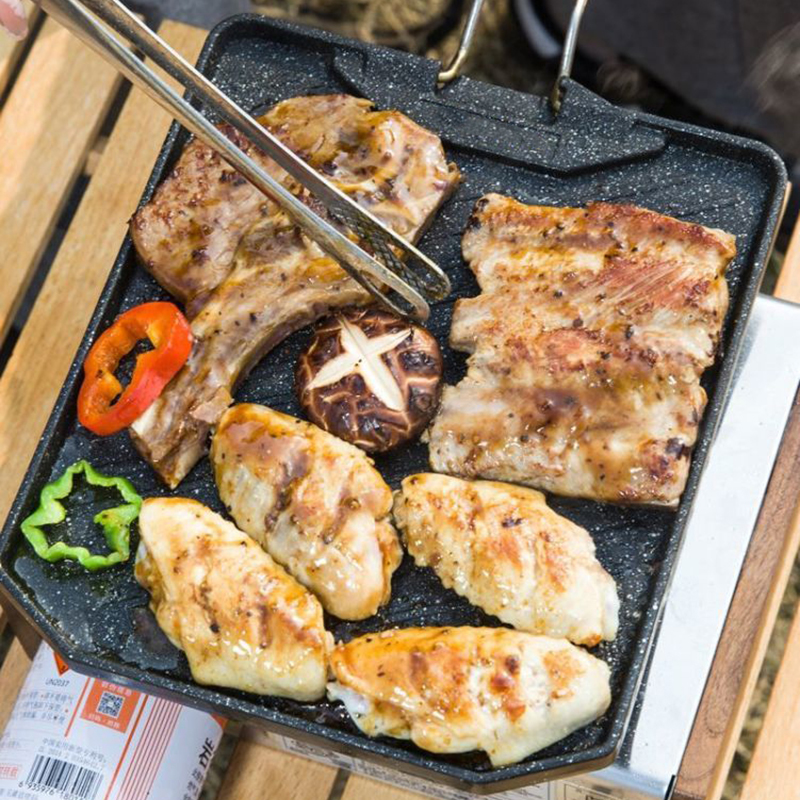 Açık kamp barbekü tavası Ev ya - Camping Cooking Set Non Stick incelemesi ve fiyatı