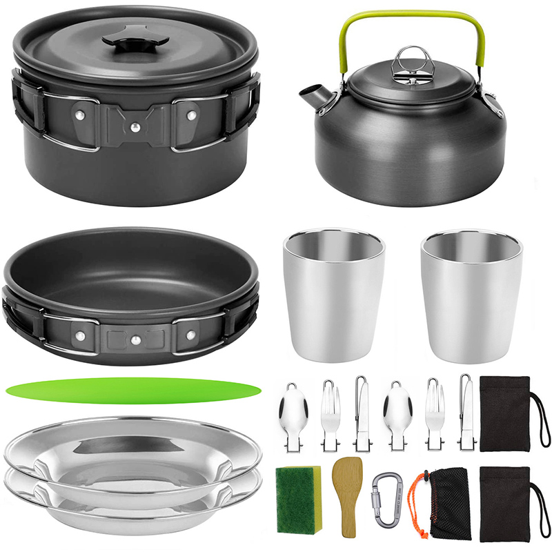 1 takım açık hava tencere tava - Camping Cooking Set Non Stick incelemesi ve fiyatı