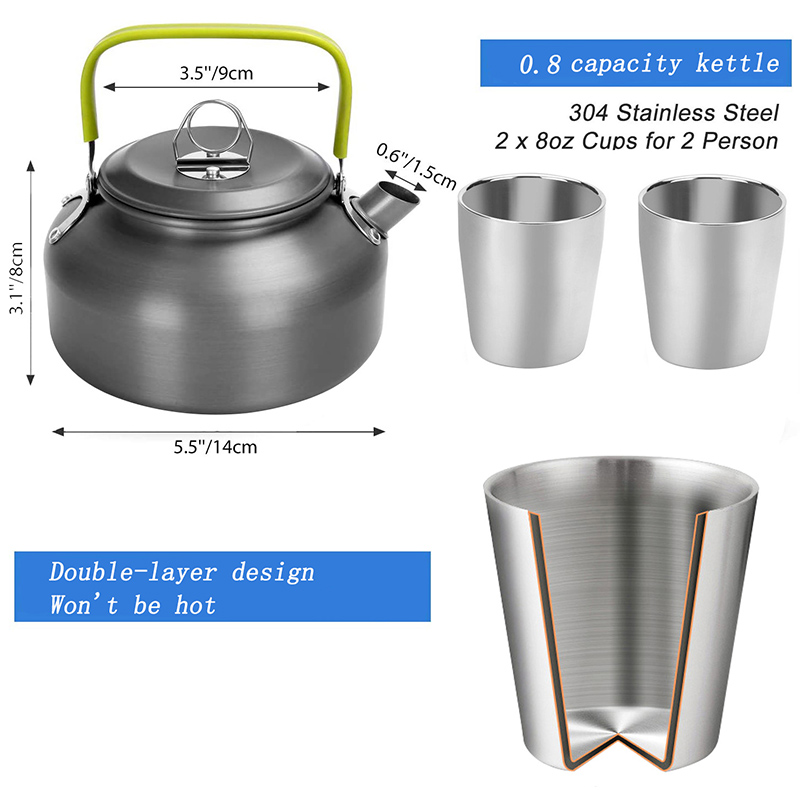 1 takım açık hava tencere tava - Camping Cooking Set Non Stick incelemesi ve fiyatı