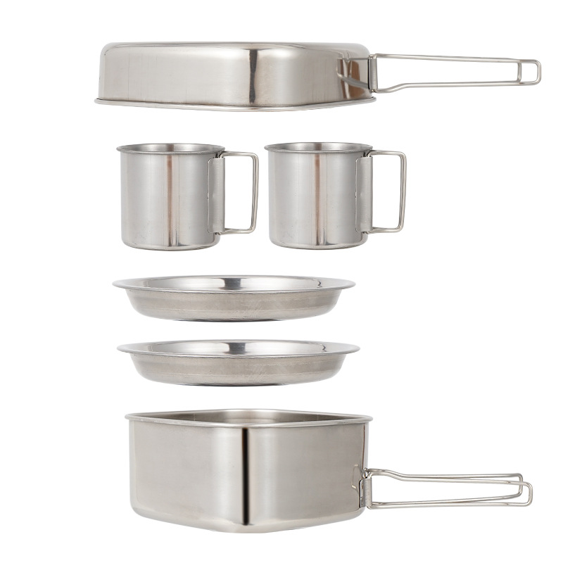 6 adet açık Pot kamp paslanmaz - Camping Cooking Cup incelemesi ve fiyatı