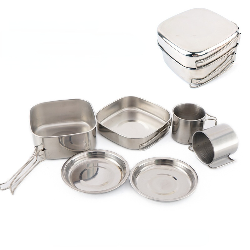 6 adet açık Pot kamp paslanmaz - Camping Cooking Cup incelemesi ve fiyatı